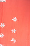 Coral Threadwork Cotton Unstitched Salwar Suit With Chiffon Dupatta