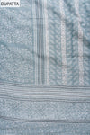 Grey Threadwork & Digital Printed Cotton Unstitched Salwar Suit With Cotton Dupatta
