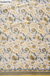 Mustard Sequence, Zari Threadwork & Lehriya Printed Cotton Unstitched Salwar Suit With Cotton Dupatta