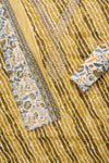 Mustard Sequence, Zari Threadwork & Lehriya Printed Cotton Unstitched Salwar Suit With Cotton Dupatta