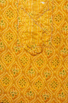 Mustard Gotta Patti & Bandhini Printed Cotton Unstitched Salwar Suit With Cotton Dupatta