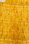 Mustard Gotta Patti & Bandhini Printed Cotton Unstitched Salwar Suit With Cotton Dupatta