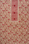 Chikoo Maroon Floral Printed Cotton Unstitched Salwar Suit With Cotton Dupatta