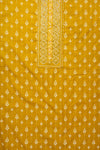 Mustard Sequence, Threadwork & Digital Printed Cotton Unstitched Salwar Suit With Cotton Dupatta