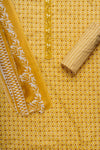 Mango Gold Threadwork & Digital Printed Cotton Unstitched Salwar Suit With Cotton Dupatta