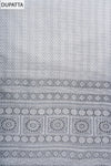 Grey Threadwork & Floral Printed Cotton Unstitched Salwar Suit With Cotton Dupatta