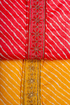 Coral Cutdana, Meenakari, Threadwork & Lehriya Printed Cotton Unstitched Salwar Suit With Cotton Dupatta