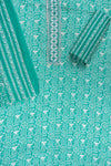 Tea Green Sequence, Threadwork & Digital Printed Cotton Unstitched Salwar Suit With Cotton Dupatta