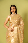 Tussar Banarasi Woven Zari & Threadwork Cotton Saree With Unstitched Blouse
