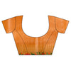 Peach Banarasi Woven Zari & Digital Printed Cotton Saree With Unstitched Blouse