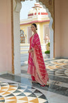 Red Georgette Readymade Sharara Set With Georgette Dupatta