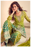 Pista Chinon Readymade Sharara Set With Chinon Dupatta