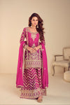 Rani Chinon Readymade Sharara Set With Chinon Dupatta