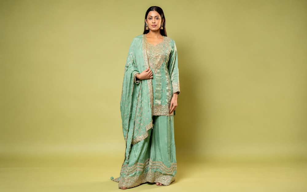 Mango Gold Sharara Set
