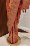 Timeless Elegance Rani Banarasi Silk Saree With Unstitched Blouse