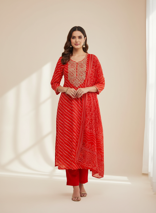 Heritage Heirloom Maroon Unstitched Cotton Salwar Kameez With Cotton Dupatta