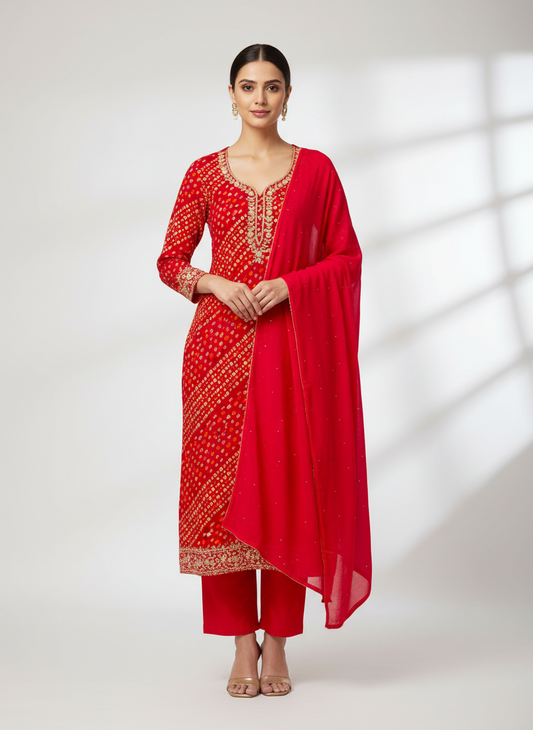 Timeless Elegance Rani Cotton Unstitched Salwar Kameez With Chiffon Dupatta