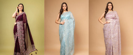Ethereal Organza Sarees: Elegant Outfit Ideas for Weddings and Parties