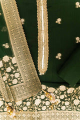 Organza Unstitched Suit With Dupatta