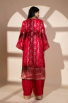 Red Dolna Readymade Suit And Net Dupatta With Potli