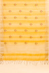 Mango Gold Cotton Banarasi Woven Zari Saree With Unstitched Blouse