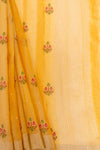 Mango Gold Cotton Banarasi Woven Zari Saree With Unstitched Blouse