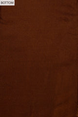 Brown Cotton Tussar Unstitched Suit With Chiffon Dupatta