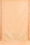 Peach Organza Banarasi Woven Zari Saree With Unstitched Blouse