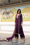 Wine Georgette Readymade Suit With Net Dupatta