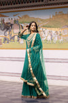 Rama Georgette Readymade Sharara Set With Net Dupatta