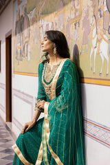 Rama Georgette Readymade Sharara Set With Net Dupatta