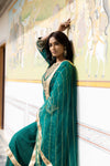 Rama Georgette Readymade Sharara Set With Net Dupatta