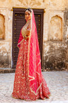 Red Georgette Lehenga Set With Readymade Blouse