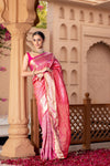 Rani South Indian Woven Zari Saree With Unstitched Blouse