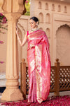 Rani South Indian Woven Zari Saree With Unstitched Blouse