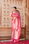 Rani South Indian Woven Zari Saree With Unstitched Blouse