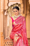 Rani South Indian Woven Zari Saree With Unstitched Blouse