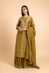 Cotton Kurti And Sharara With Cotton Dupatta