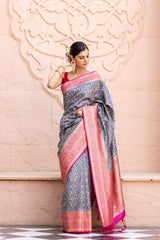 Banarasi Woven Zari Gujrat Patola Print Saree