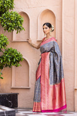 Banarasi Woven Zari Gujrat Patola Print Saree