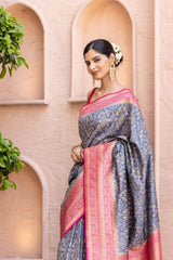 Banarasi Woven Zari Gujrat Patola Print Saree