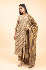 Cotton Kurti And Pant With Cotton Dupatta