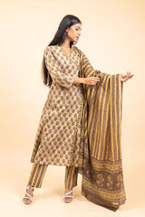 Cotton Kurti And Pant With Cotton Dupatta