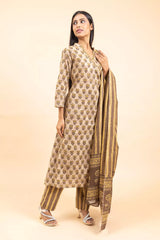 Cotton Kurti And Pant With Cotton Dupatta