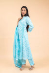 Firozi Cotton Readymade Suit And Pant With Cotton Dupatta