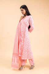 Cotton Kurti And Pant With Cotton Dupatta