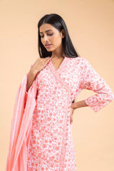 Cotton Kurti And Pant With Cotton Dupatta