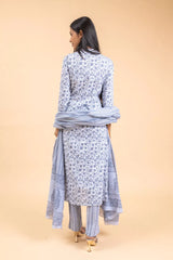 Cotton Kurti And Pant With Cotton Dupatta