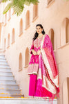 Rani Dolna Readymade Sharara Set With Khaddi Georgette Dupatta