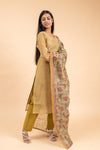 Tussar Chanderi Cotton Readymade Suit And Pant With Chanderi Cotton Dupatta